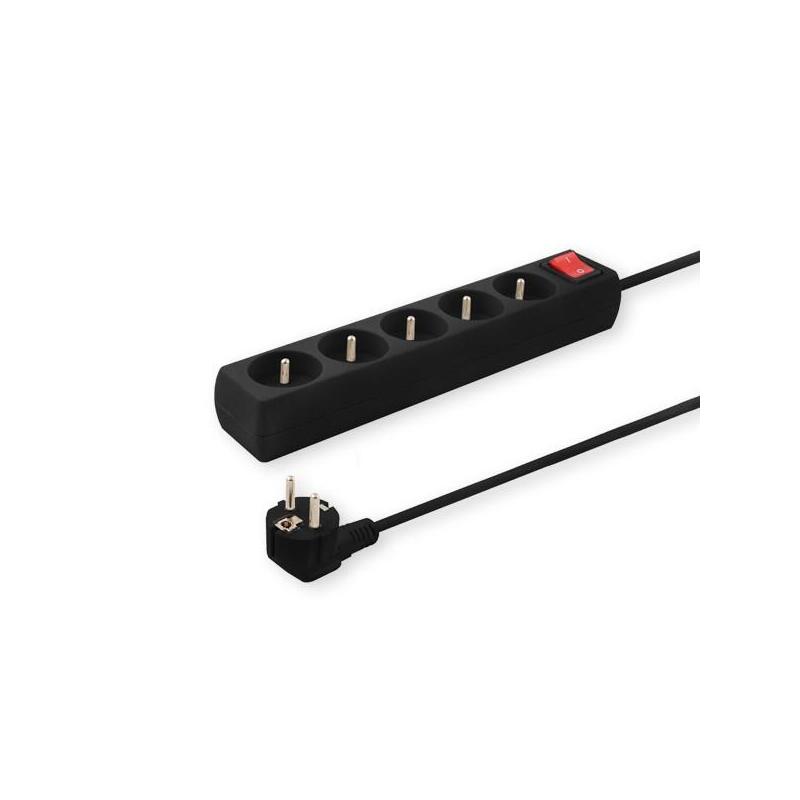 Regleta De 5 Enchufes 5m Negro Savio Lz-03