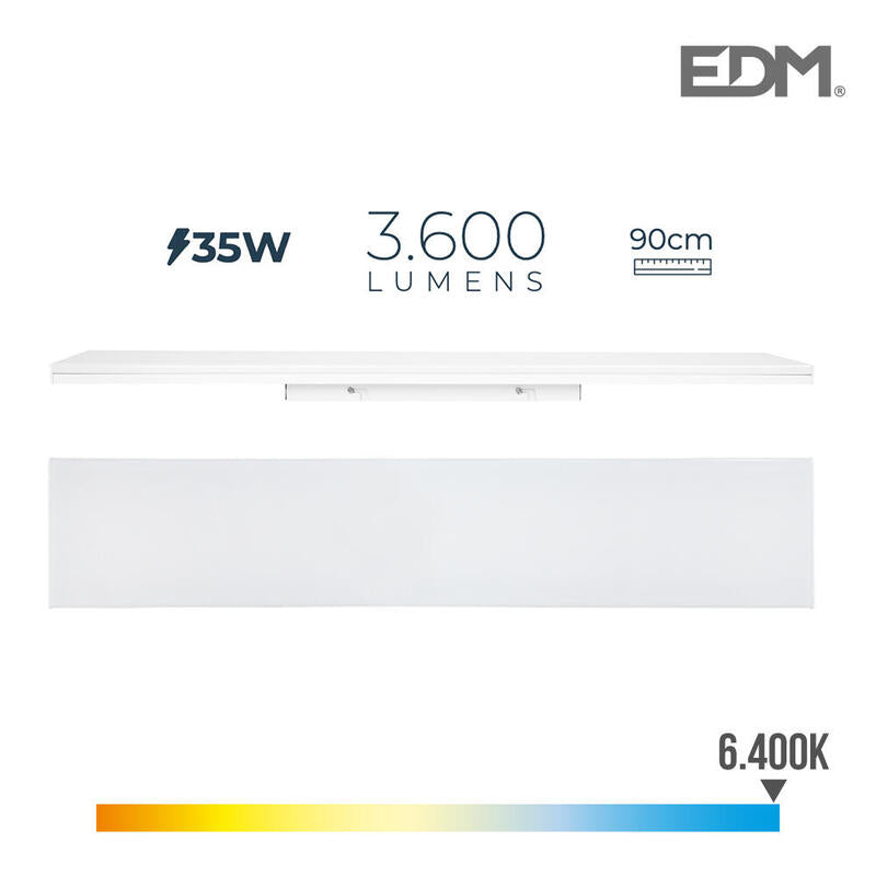 Regleta Led 35w 6400k Luz Fria 3600lm 12x90x4,5cm Edm