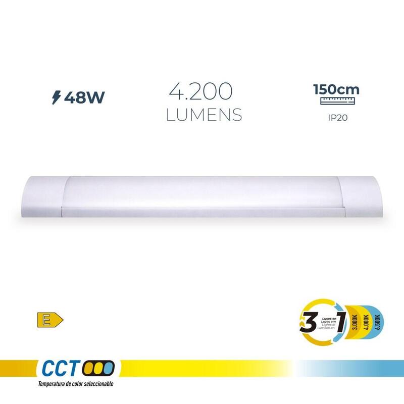 Regleta Led 48 W 3cct 4200 Lm 150 X 12 X 3,1 Cm