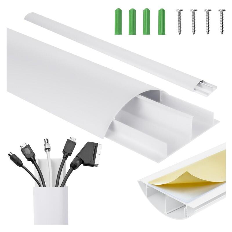 Regleta Ocultacables Mc-814 En De Aluminio, Blanca