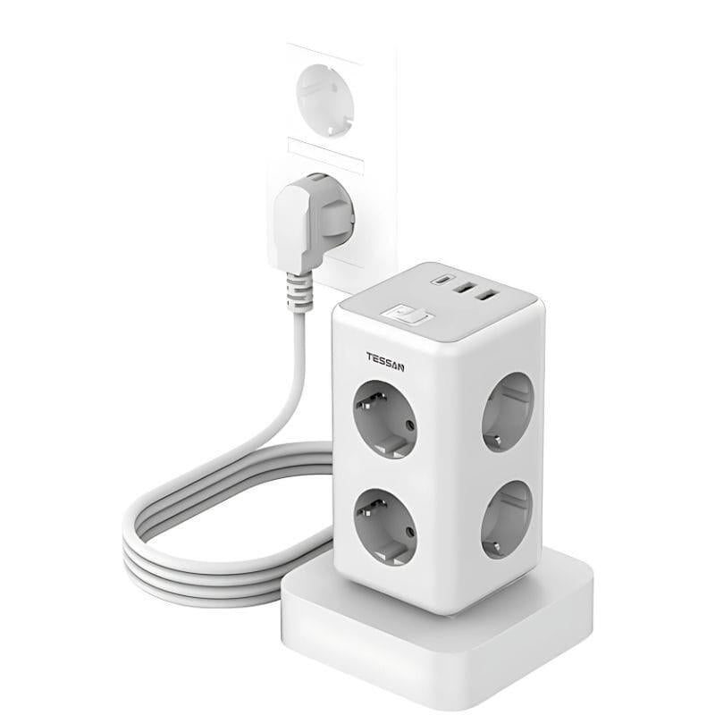 Tessan Ts-306ts-C 6 Tomas Ca + 2 Usb-A + 1 Usb-C - Regleta De Enchufes