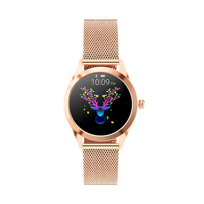 Reloj Inteligente Innjoo Voom Gold Pantalla Color 2.6cm Cuantificador Salud 15 Días Batería Compat. Android/Ios