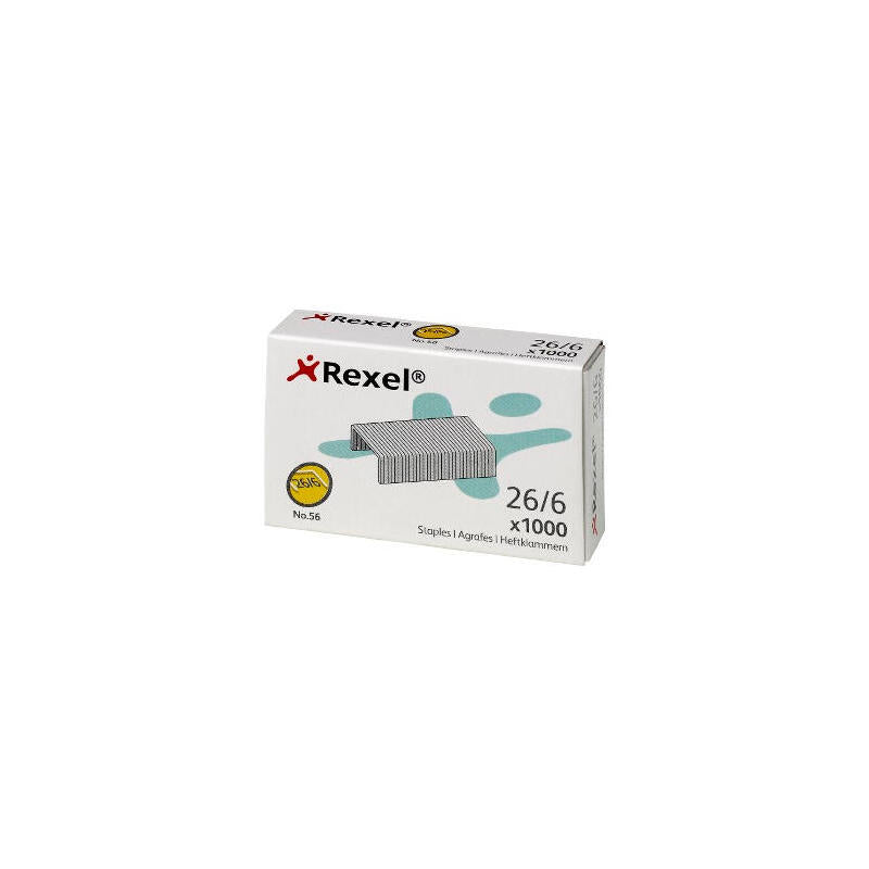 Rexel Grapas 26/6 Galvanizadas -Caja De 1000-