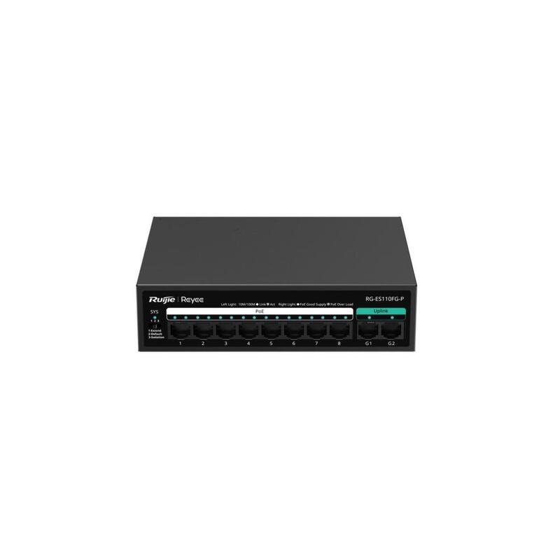 Reyee 10-Port 10 100 1000 Mbps, 1x Sfp-Port Unmanaged Poe Switch, 120w