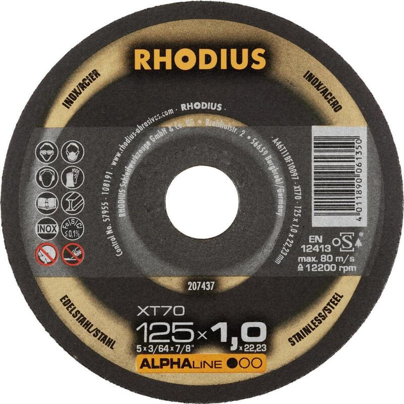 Rhod 207437 Xt Discos De Corte Xt 70 125x1,0x22,23