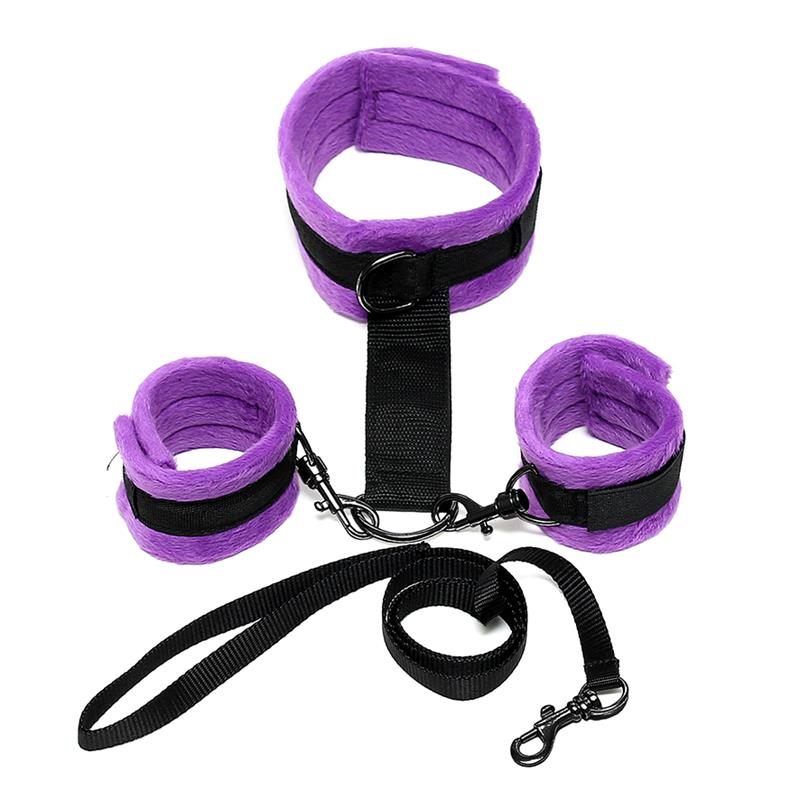 Collar Y Esposas  Desmontable Púrpura Ajustable
