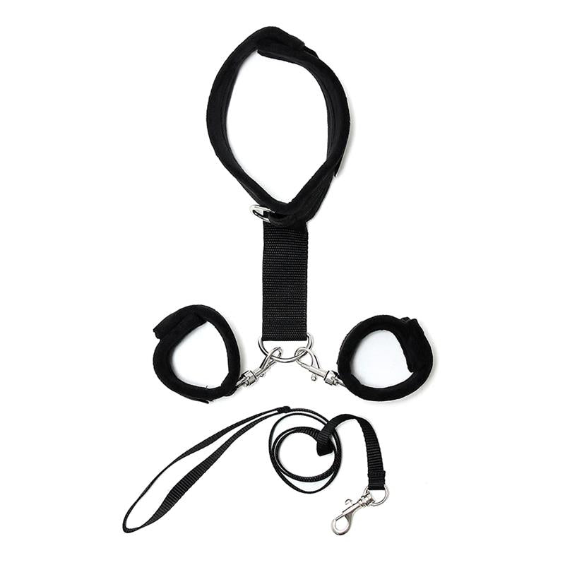 Collar Y Esposas Desmontables  Negro Ajustables