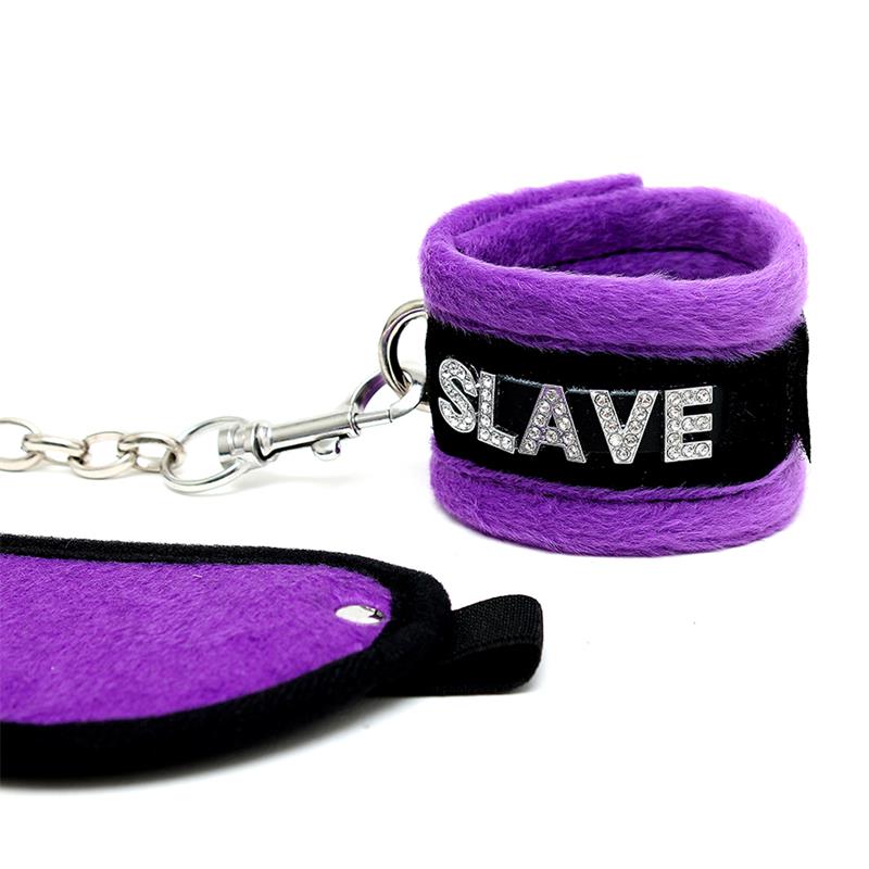 Rimba Bondage Play Esposas Y Antifaz Color Púrpura