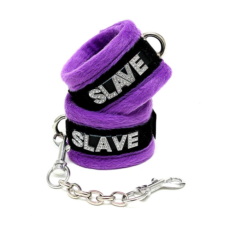 Rimba Bondage Play Esposas Y Antifaz Color Púrpura