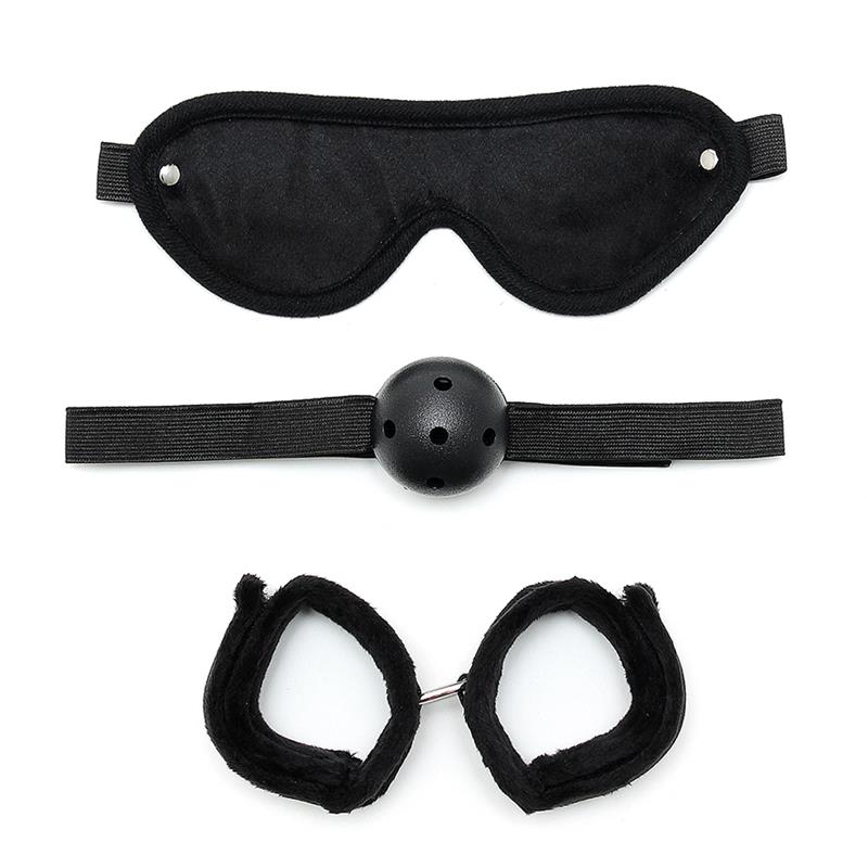 Rimba Bondage Play Set De Bondage 3 Piezas Color Negro