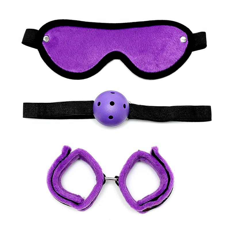 Rimba Bondage Play Set De Bondage 3 Piezas Color Púrpura