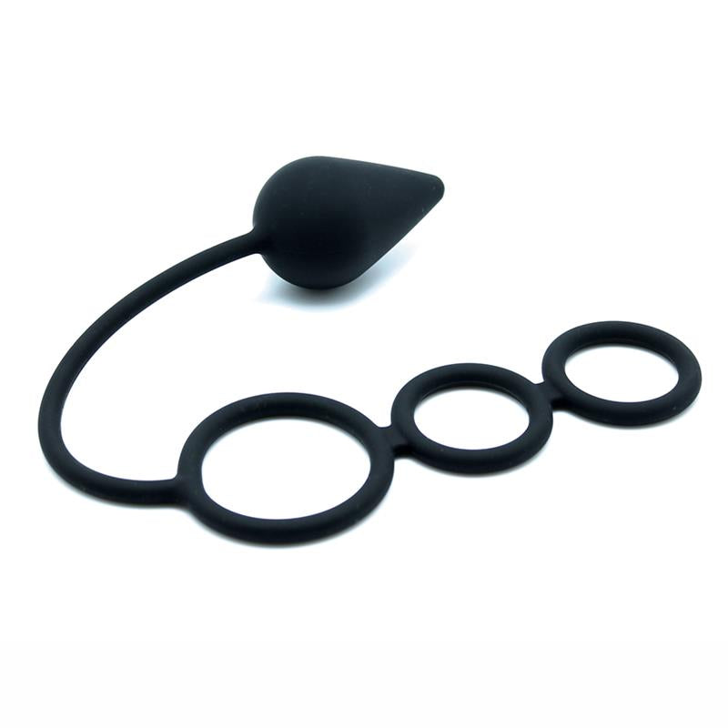 Rimba Latex Play Cadena Anal Color Negro Talla (Interno):M/L