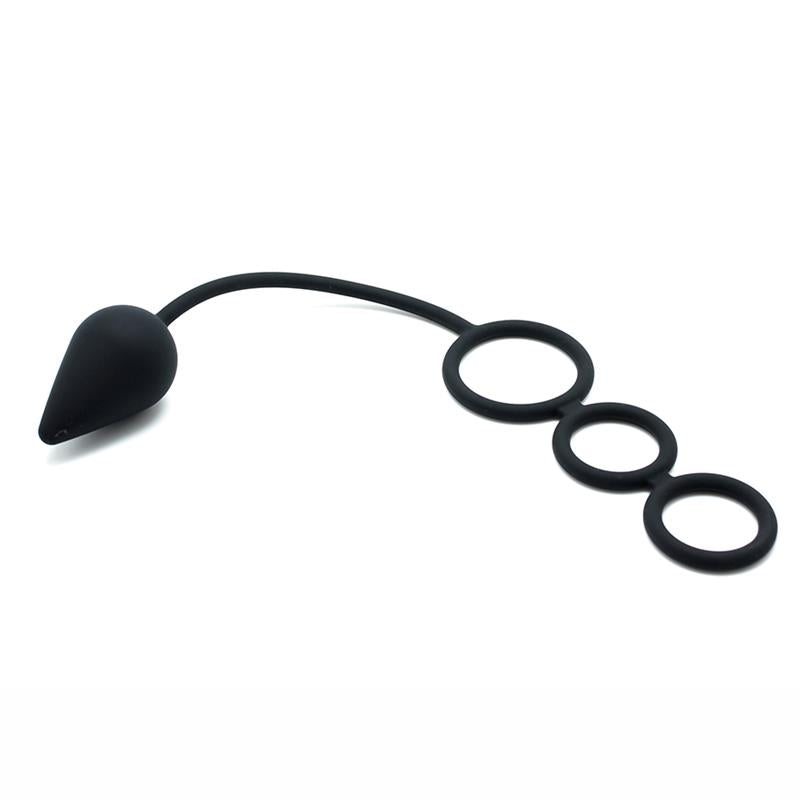 Cadena Anal Rimba Latex Play  Color Negro Talla (Interno):S/M