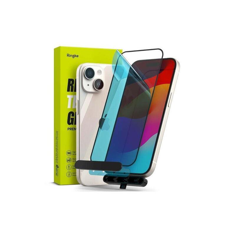 Ringke Iphone 15 Plus Screen Protector Premium Tempered Glass 9h With Installation Jig Transparent