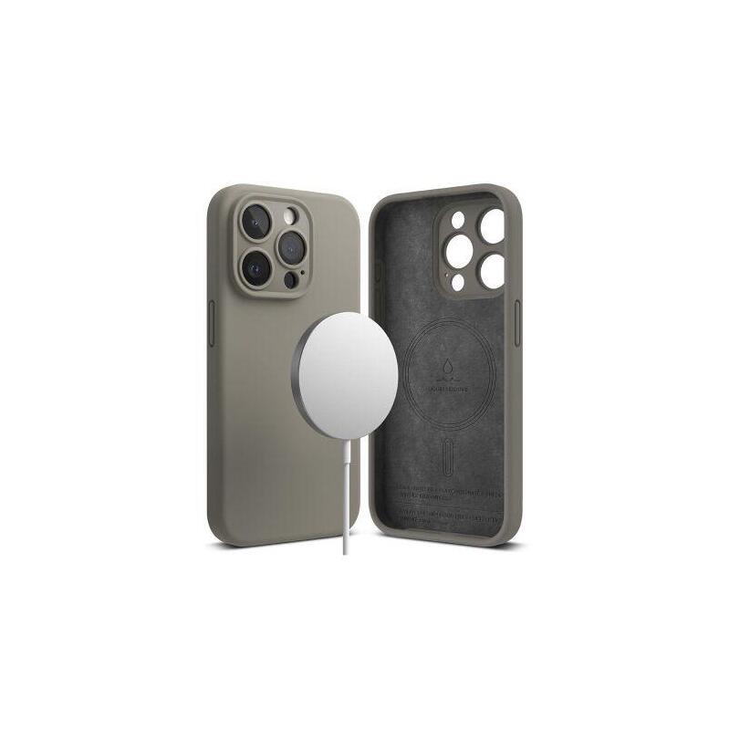 Ringke Iphone 15 Pro Max Case Silicone Magnetic Gray