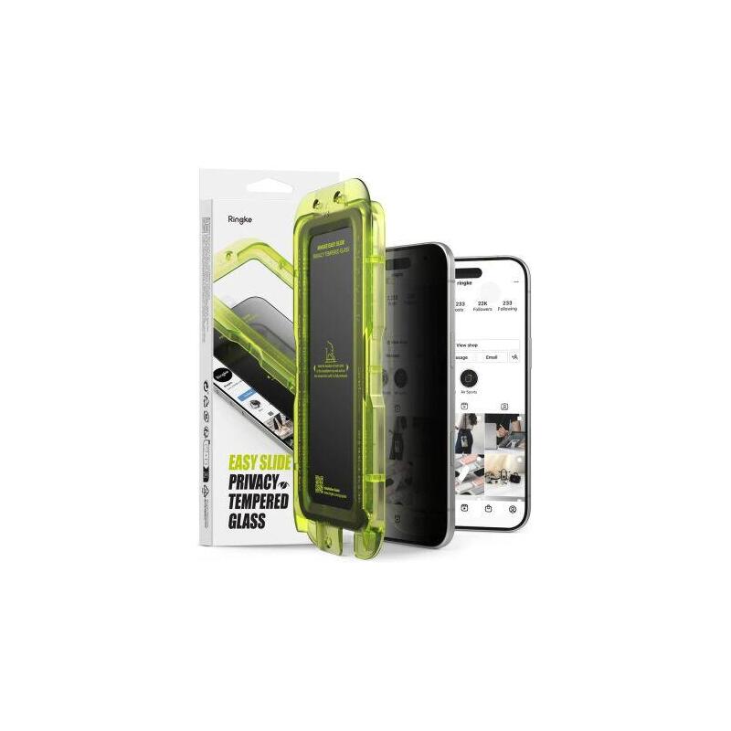 Ringke Iphone Air Screen Protector Premium Easy Slide Privacy Tempered Glass 9h With Installation Jig (2pcs) Transparent