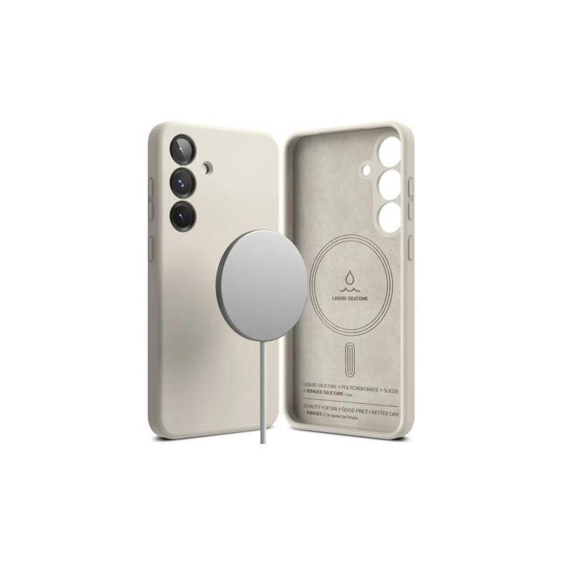 Ringke Silicone Magnetic Do Galaxy S25 Bezowy