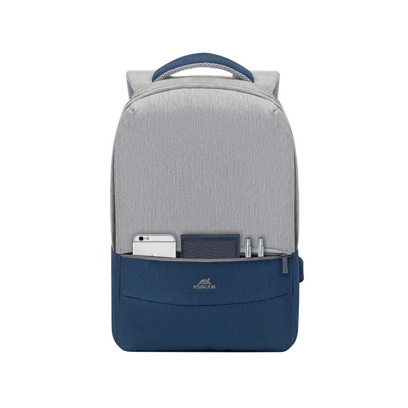 Rivacase 7562 Gris / Azul Oscuro Antirrobo Mochila Para Portátil 15.6