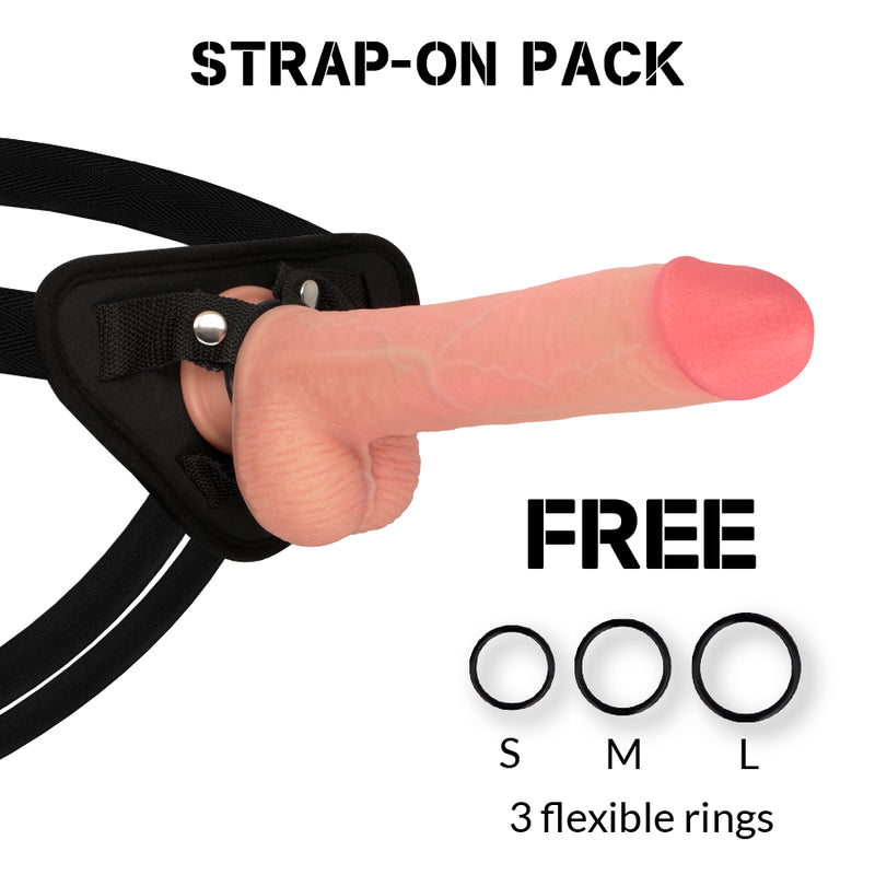 Rockarmy - Arnés + Liquid Silicone Dildo Premium Kingcobra 24 Cm -O- 4.77 Cm
