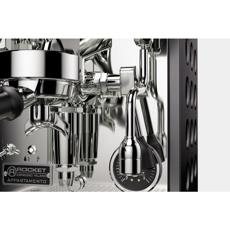 Rocket Appartamento Kompakte Siebträger Espressomaschine Negro Blanco