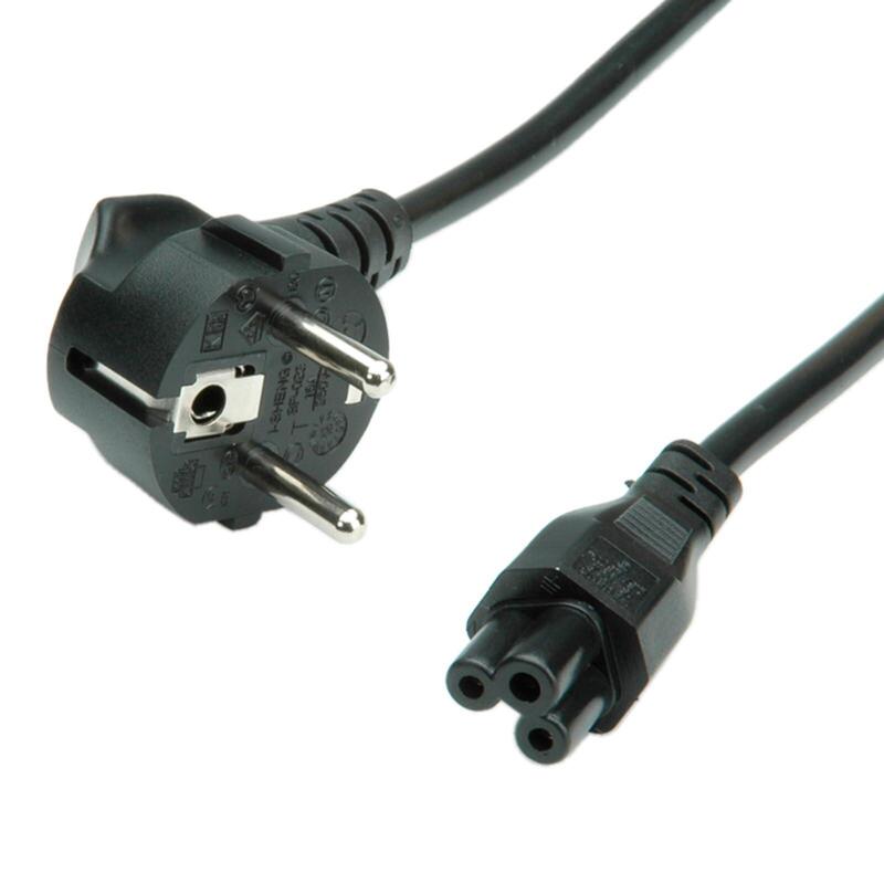 Roline Netzcable, 3pol. Notebook-Buchse, Schwarz, 0,8 M