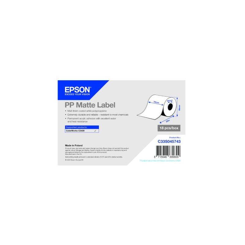 Rollo De Etiquetas Epson C33s045743 - Blanco · 76mm X 29m