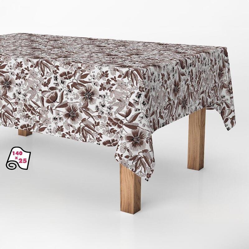 Rollo De Mantel Antimanchas Flores Modern 140cm X 25m Exma
