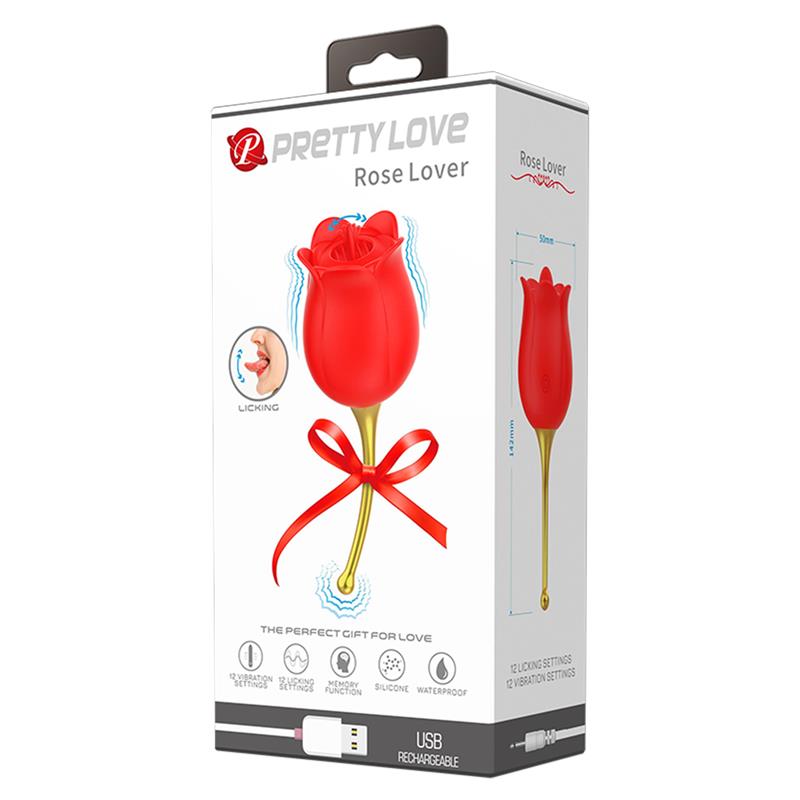 Pretty Love - Rose Lover Rosa Estimuladora De Clítoris 12 Vibraciones Rojo