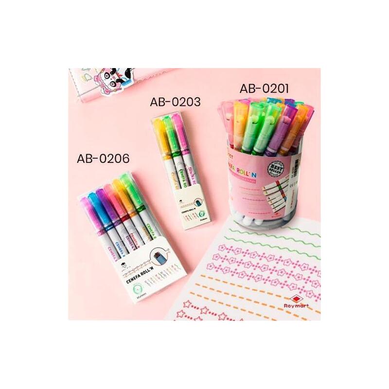 Roymart Rotuladores Cenefa Roller Set De 3 Expositor De 24 C/Surtidos