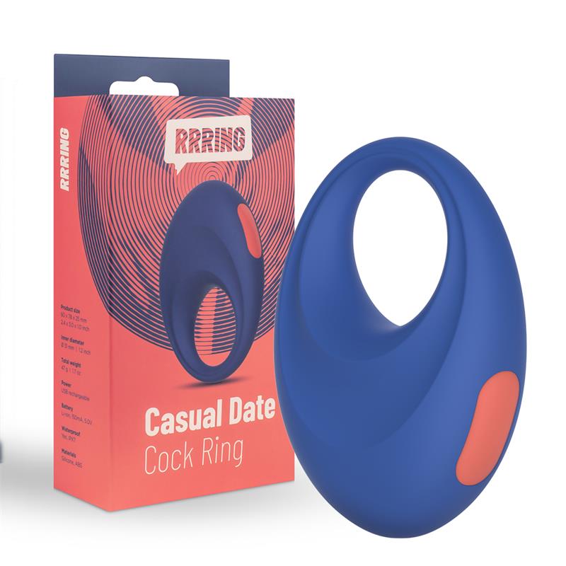 Anillo Para El Pene Rring Casual Date  Con Vibración Usb Silicona