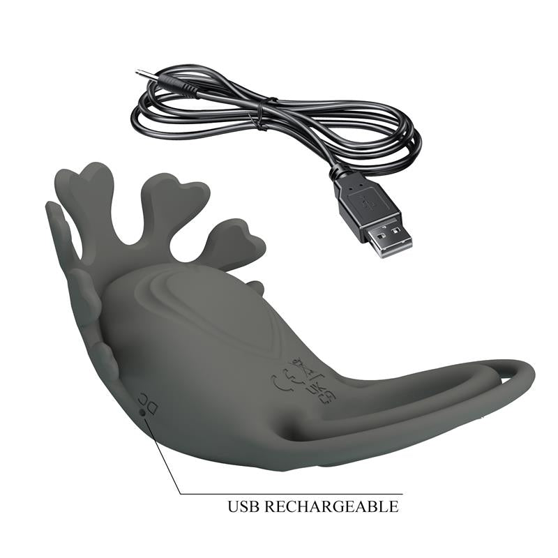 Pretty Love - Ruben Doble Anillo Vibrador Con Estimulador Gris