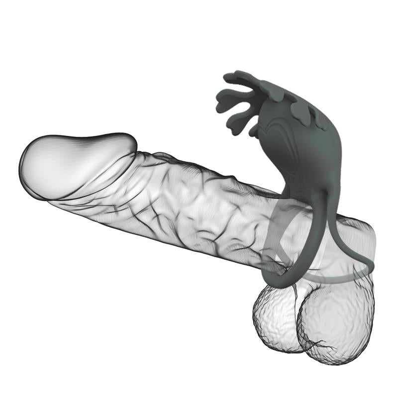 Pretty Love - Ruben Doble Anillo Vibrador Con Estimulador Gris