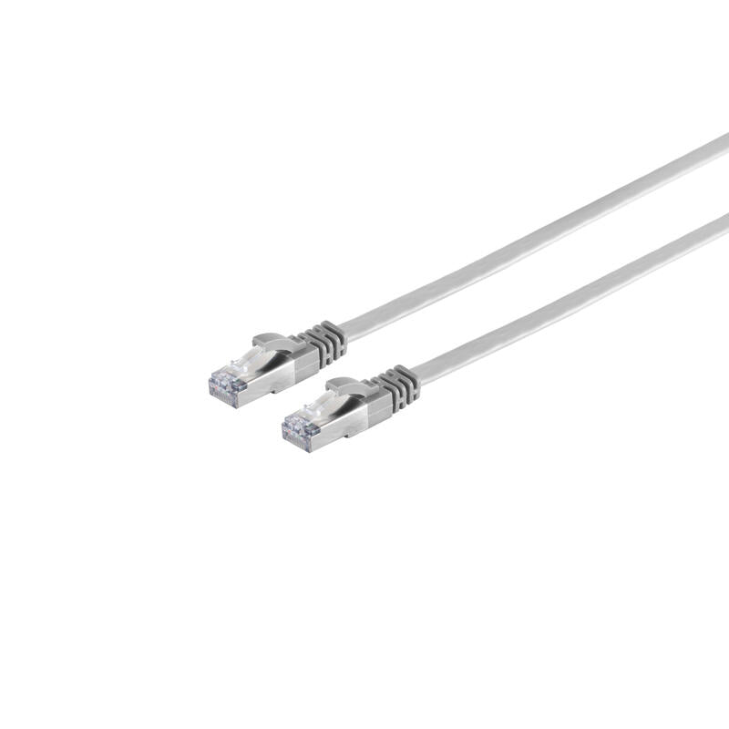 S-Conn Cable De Red Flachkabel, Flat U/Ftp Cat 7 Cable Sin Terminar, Slim, 5,0m, Gris