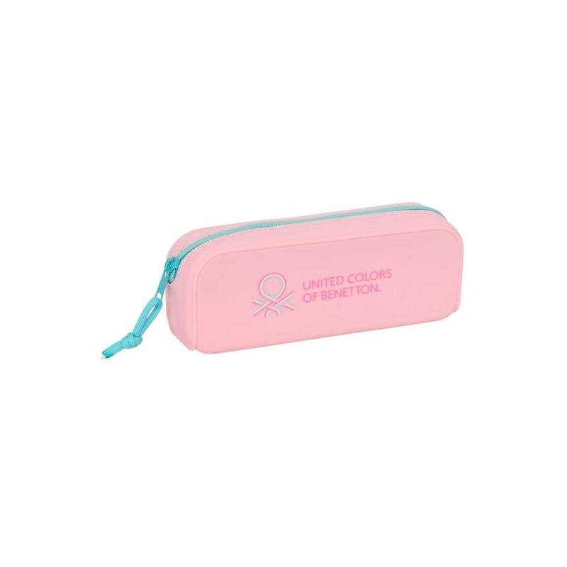 Safta Benetton Dolce Portatodo - Cremallera - Silicona - 0.60l - 185x55x75mm - Rosa Pastel