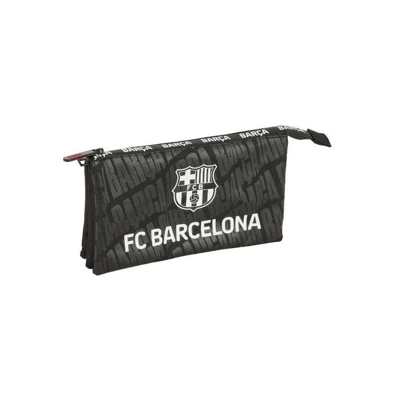Safta F.C.Barcelona Portatodo - 3 Compartimentos Con Cremalleras - Bolsillo Interior - 0.6l - 220x30x120mm - Negro