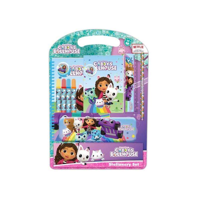 Safta Gabby'S Dollhouse Confetti Pack Escolar Con Plumier Metalico - Lapiz - 4 Rotuladores - Regla 15cm - Sacapuntas -