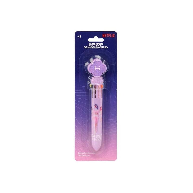 Safta K-Pop Demon Hunters Boligrafo Retractil De 10 Colores - Presentado En Blister - Rosa