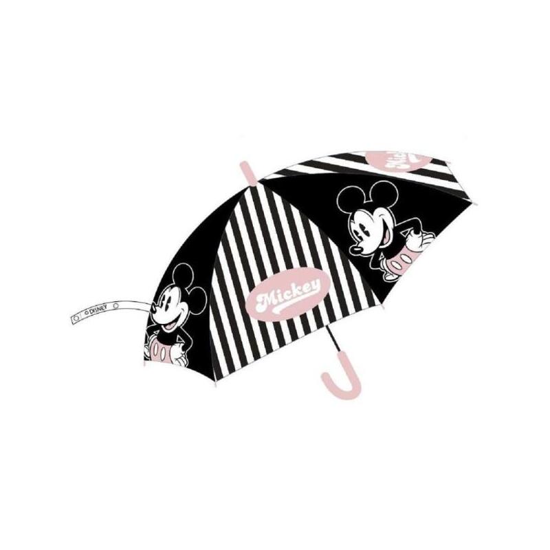 Safta Mickey Mouse Good Day Paraguas Manual De 76cm - 8 Paneles - Asa Y Punta De Pvc - Poe Transparente - Nervios De