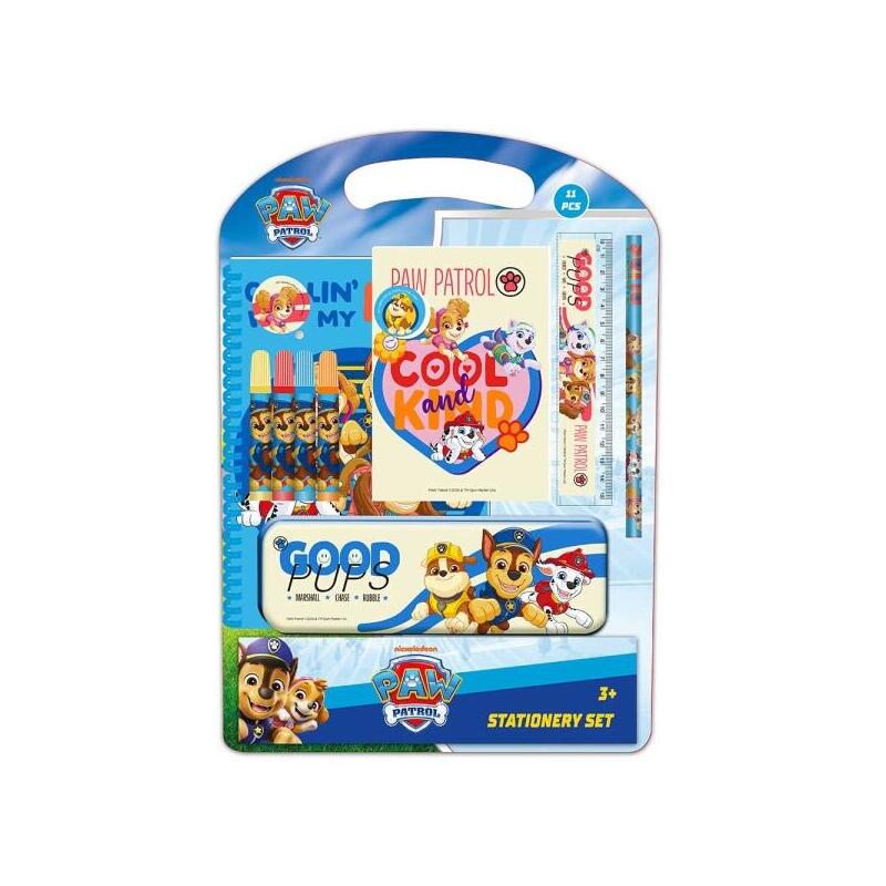 Safta Paw Patrol Cool Pack Escolar Con Plumier Metalico - Lapiz - 4 Rotuladores - Regla 15cm - Sacapuntas - Goma -