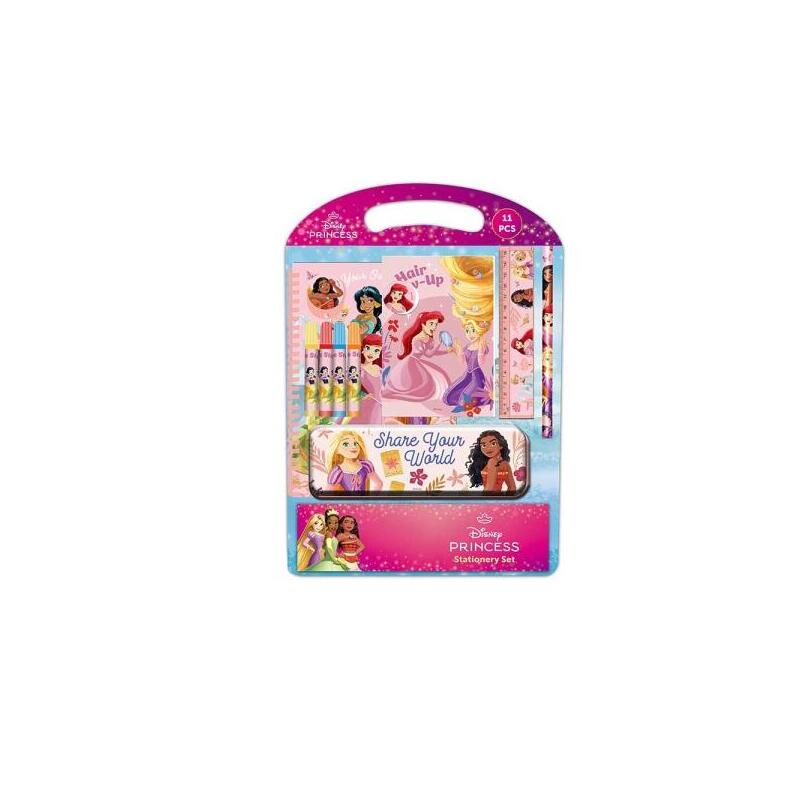 Safta Princesas Disney Bloom Pack Escolar Con Plumier Metalico - Lapiz - 4 Rotuladores - Regla 15cm - Sacapuntas - Goma