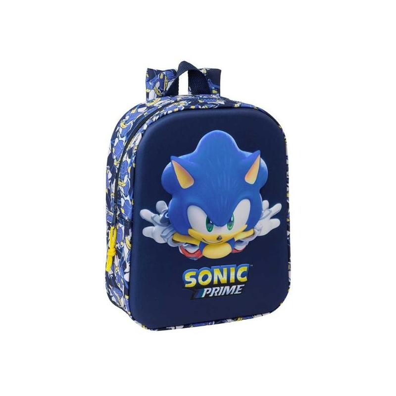Safta Sonic Mochila Guarderia 3d De 6l - Asa De Mano Superior - Asas Regulables Y Acolchadas - Cierre De Cremallera -
