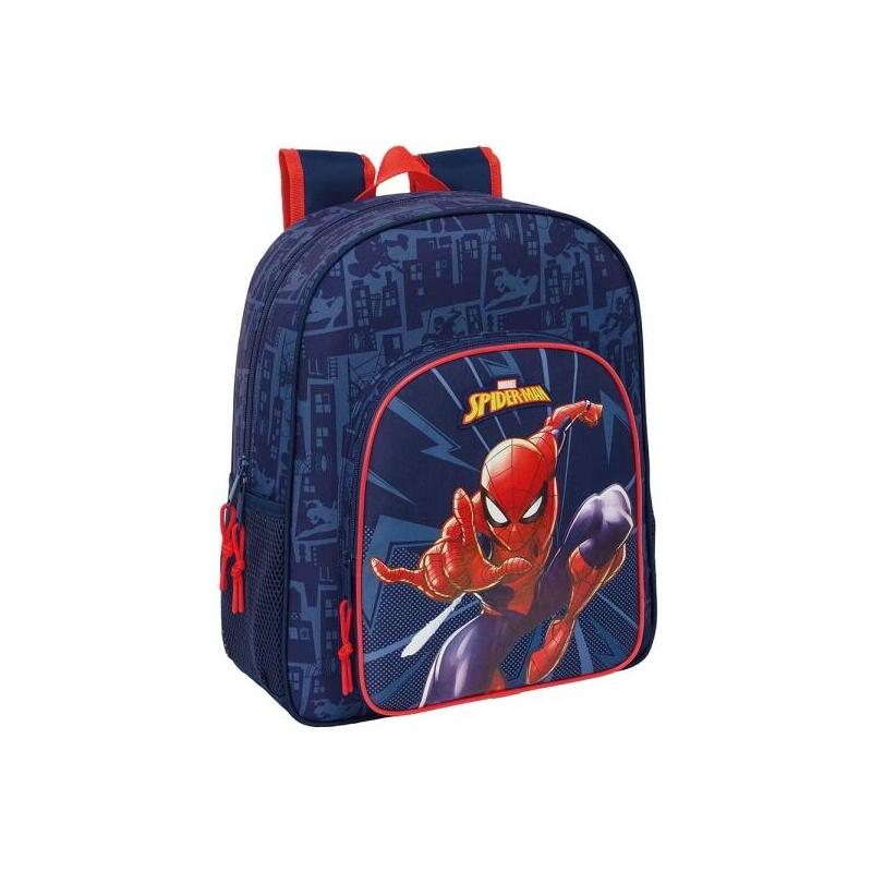 Safta Spider-Man Mochila - Adaptable A Carro - Portabotellas - Doble Tirador En Cremallera - Hombreras Ergonomicas
