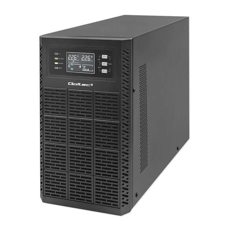 Qoltec 52282 Uninterruptible Power Supply Ups 3kva 3000w Power Factor 1.0 Lcd Epo Usb Online