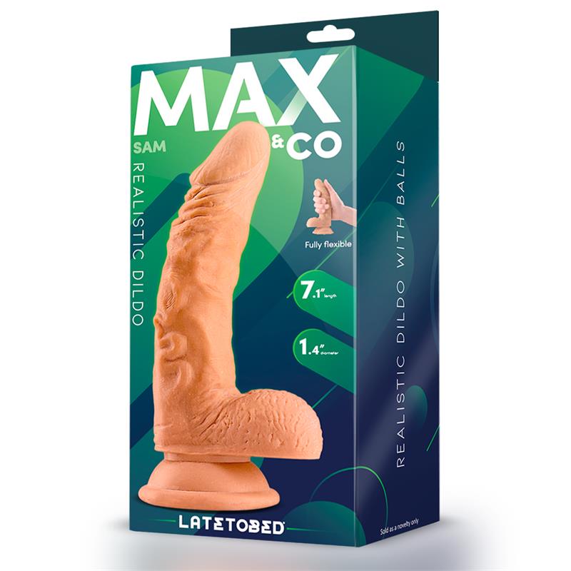 Dildo Realista Con Testículos 7.1 Sam  Natural
