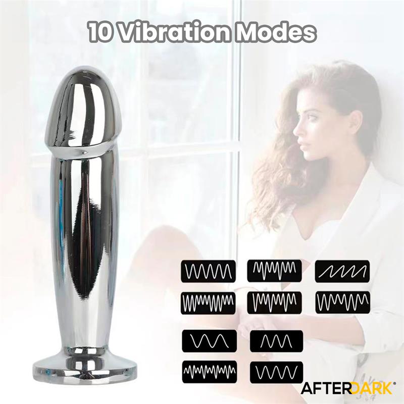 Sarmy Plug Anal Cromado Con Vibración Usb Magnético Talla M