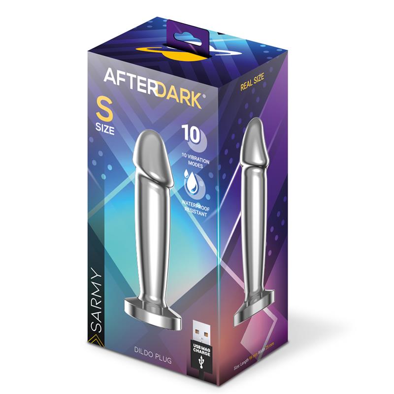 Sarmy Plug Anal Cromado Con Vibración Usb Magnético Talla S