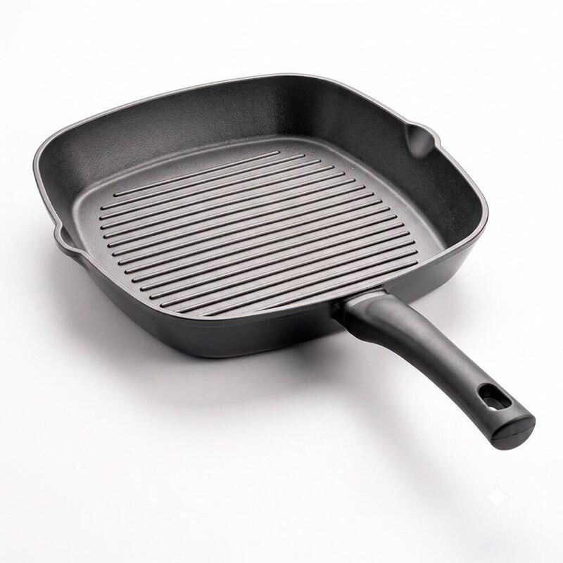 Sartén Asador Grill De Aluminio Forjado Expert, 28 X 28 X 4,2 Cm