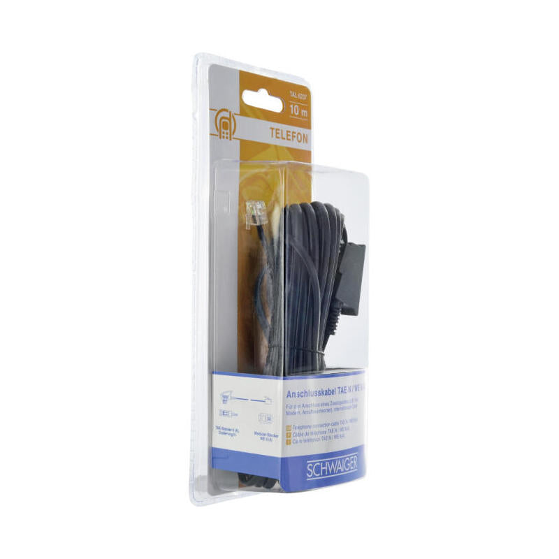 Schwaiger Tae Kabel Tae-N -> Rj11 6p4c 10m Schwarz