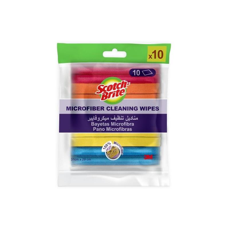 Scotch-Brite Pack De 10 Bayetas De Microfibra Multiusos - 31x29cm - Colores Surtidos