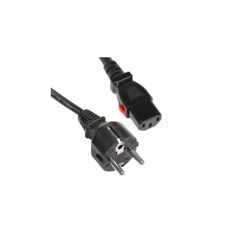 Scuko Netkabel Sort 1,8m, C13  Med LS, H05vv-F 3g 0,75mmý,